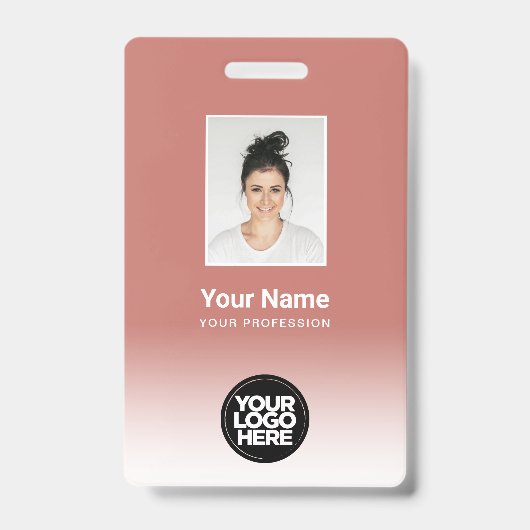 Custom Employee Foto Gradient Terracotta Ausweis (Vorderseite)