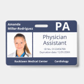 Custom Employee Foto Navy Blue Hospital ID Ausweis (Vorderseite)