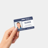 Custom Employee Foto Navy Blue Medical ID Ausweis (Handheld)