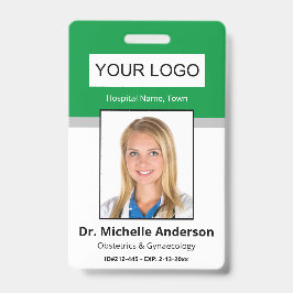 Custom Employee Green Doctor Foto Identity Ausweis