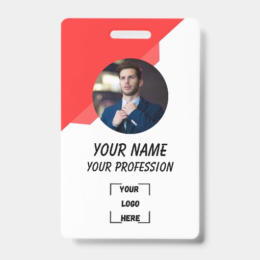 Custom Employee ID Badge with Photo Ausweis (Front)