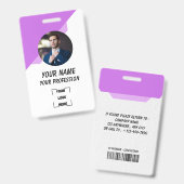 Custom Employee ID Badge with Photo Ausweis (Front & Back)