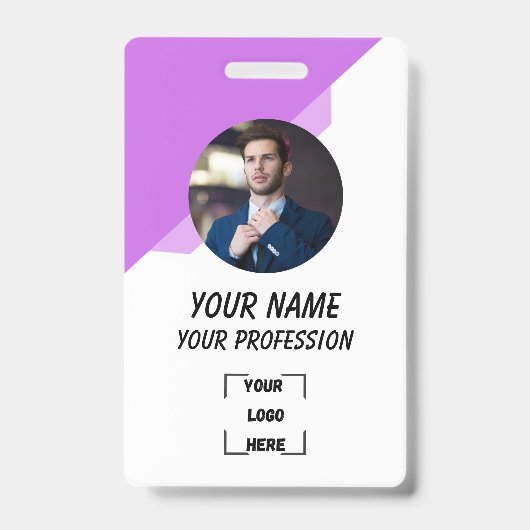 Custom Employee ID Badge with Photo Ausweis (Front)