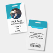 Custom Employee ID Badge with Photo Ausweis (Front & Back)