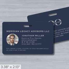 Custom Employee ID Foto Navy Blue Ausweis