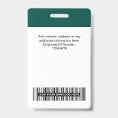 Custom Employee Name Business Logo Qr Code Ausweis (Rückseite)