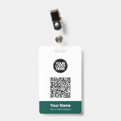 Custom Employee Name Business Logo Qr Code Ausweis (Vorderseite mit Clip)