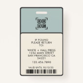 Custom Employee Pass Photo ID Logo Qr barcode Ausweis (Rückseite)