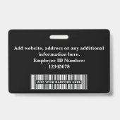 Custom Employee Photo, Bar Code, Logo, Name Badge Ausweis (Rückseite)