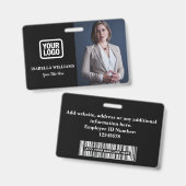 Custom Employee Photo, Bar Code, Logo, Name Badge Ausweis (Vorder- & Rückseite)