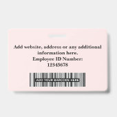 Custom Employee Photo, Bar Code, Logo, Name Badge Ausweis (Rückseite)