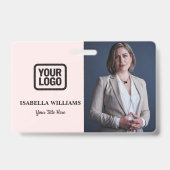 Custom Employee Photo, Bar Code, Logo, Name Badge Ausweis (Vorderseite)