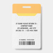 Custom Employee Photo, Bar Code, Logo, Name Badge Ausweis (Back)