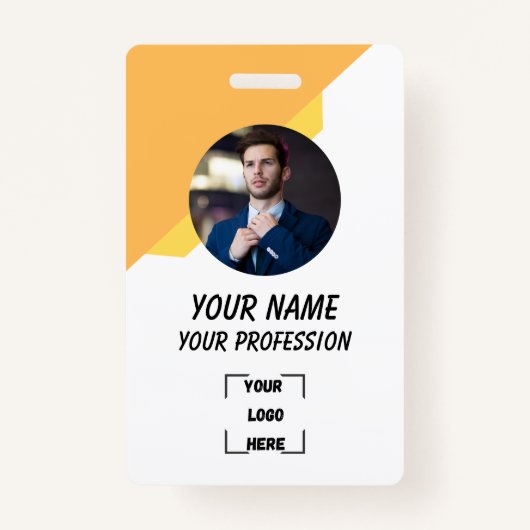 Custom Employee Photo, Bar Code, Logo, Name Badge Ausweis (Vorderseite)