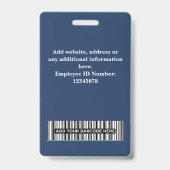 Custom Employee Photo, Barcode, Logo, Name Badge Ausweis (Rückseite)