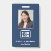 Custom Employee Photo, Barcode, Logo, Name Badge Ausweis (Vorderseite)