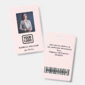 Custom Employee Photo, Barcode, Logo, Name Badge Ausweis (Vorder- & Rückseite)