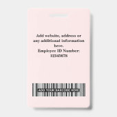 Custom Employee Photo, Barcode, Logo, Name Badge Ausweis (Rückseite)