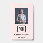 Custom Employee Photo, Barcode, Logo, Name Badge Ausweis (Vorderseite)