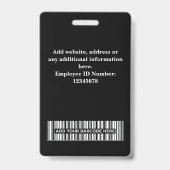 Custom Employee Photo, Barcode, Logo, Name Badge Ausweis (Rückseite)