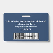 Custom Employee Photo, Barcode, Logo, Name Badge Ausweis (Rückseite)