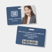 Custom Employee Photo, Barcode, Logo, Name Badge Ausweis (Vorder- & Rückseite)