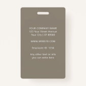 Custom Employee Photo Company Logo Modern Name Ausweis (Rückseite)