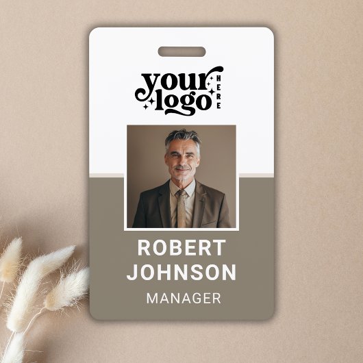 Custom Employee Photo Company Logo Modern Name  Ausweis