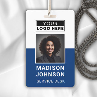 Custom Employee Photo Company Logo Modern Name  Ausweis