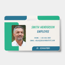Custom Employee Photo ID Badge Card