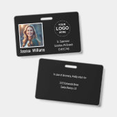 Custom Employee Photo ID Badge with Logo & Barcode Ausweis (Vorder- & Rückseite)