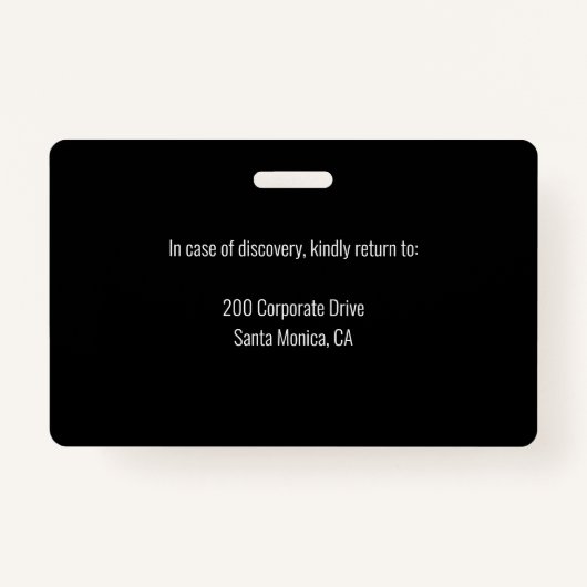 Custom Employee Photo ID Badge with Logo & Barcode Ausweis (Rückseite)