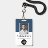 Custom Employee Photo Logo Name - Same Both Sides Ausweis (Vorderseite mit Lanyard)