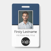 Custom Employee Photo Logo Name - Same Both Sides Ausweis (Rückseite)