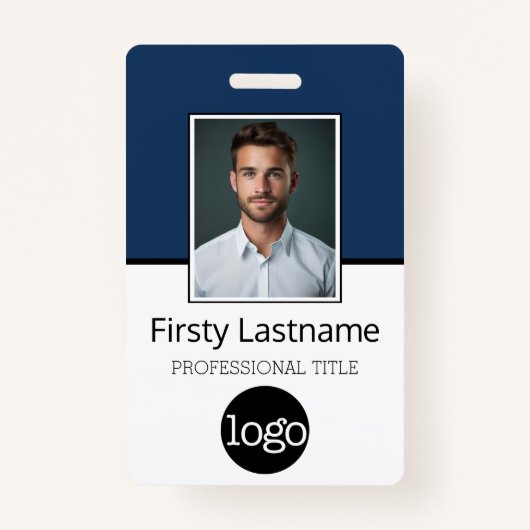 Custom Employee Photo Logo Name - Same Both Sides Ausweis (Vorderseite)