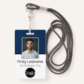 Custom Employee Photo Logo Name - Same Both Sides Ausweis (Vorderseite mit Schlüsselband)