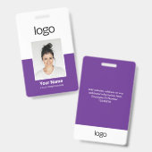 Custom Employee Photo Name Tag Badges Ausweis (Vorder- & Rückseite)