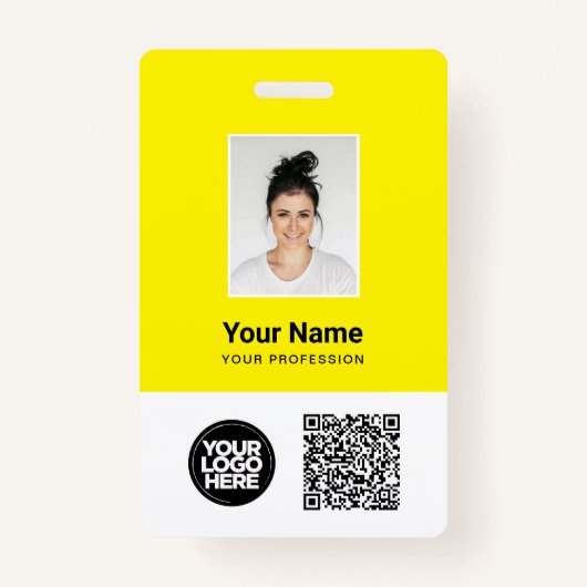 Custom Employee Photo, Qr and Bar Code, Logo, Name Ausweis (Vorderseite)