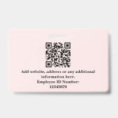 Custom Employee Photo, QR Code, Logo, Name Badge Ausweis (Rückseite)