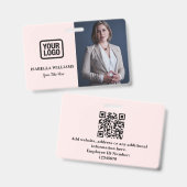 Custom Employee Photo, QR Code, Logo, Name Badge Ausweis (Vorder- & Rückseite)