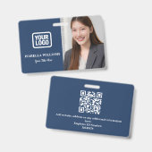Custom Employee Photo, QR Code, Logo, Name Badge Ausweis (Vorder- & Rückseite)