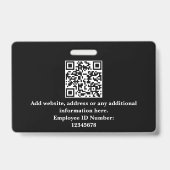 Custom Employee Photo, QR Code, Logo, Name Badge Ausweis (Rückseite)