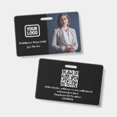 Custom Employee Photo, QR Code, Logo, Name Badge Ausweis (Vorder- & Rückseite)