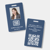 Custom Employee Photo, QR Code, Logo, Name Badge Ausweis (Vorder- & Rückseite)