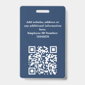 Custom Employee Photo, QR Code, Logo, Name Badge Ausweis (Rückseite)