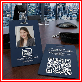 Custom Employee Photo, QR Code, Logo, Name Badge Ausweis