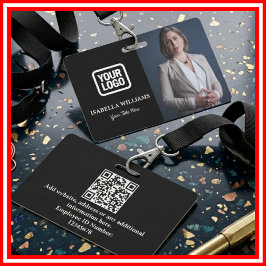 Custom Employee Photo, QR Code, Logo, Name Badge Ausweis