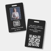 Custom Employee Photo, QR Code, Logo, Name Badge Ausweis (Vorder- & Rückseite)