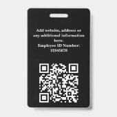 Custom Employee Photo, QR Code, Logo, Name Badge Ausweis (Rückseite)