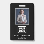 Custom Employee Photo, QR Code, Logo, Name Badge Ausweis (Vorderseite)